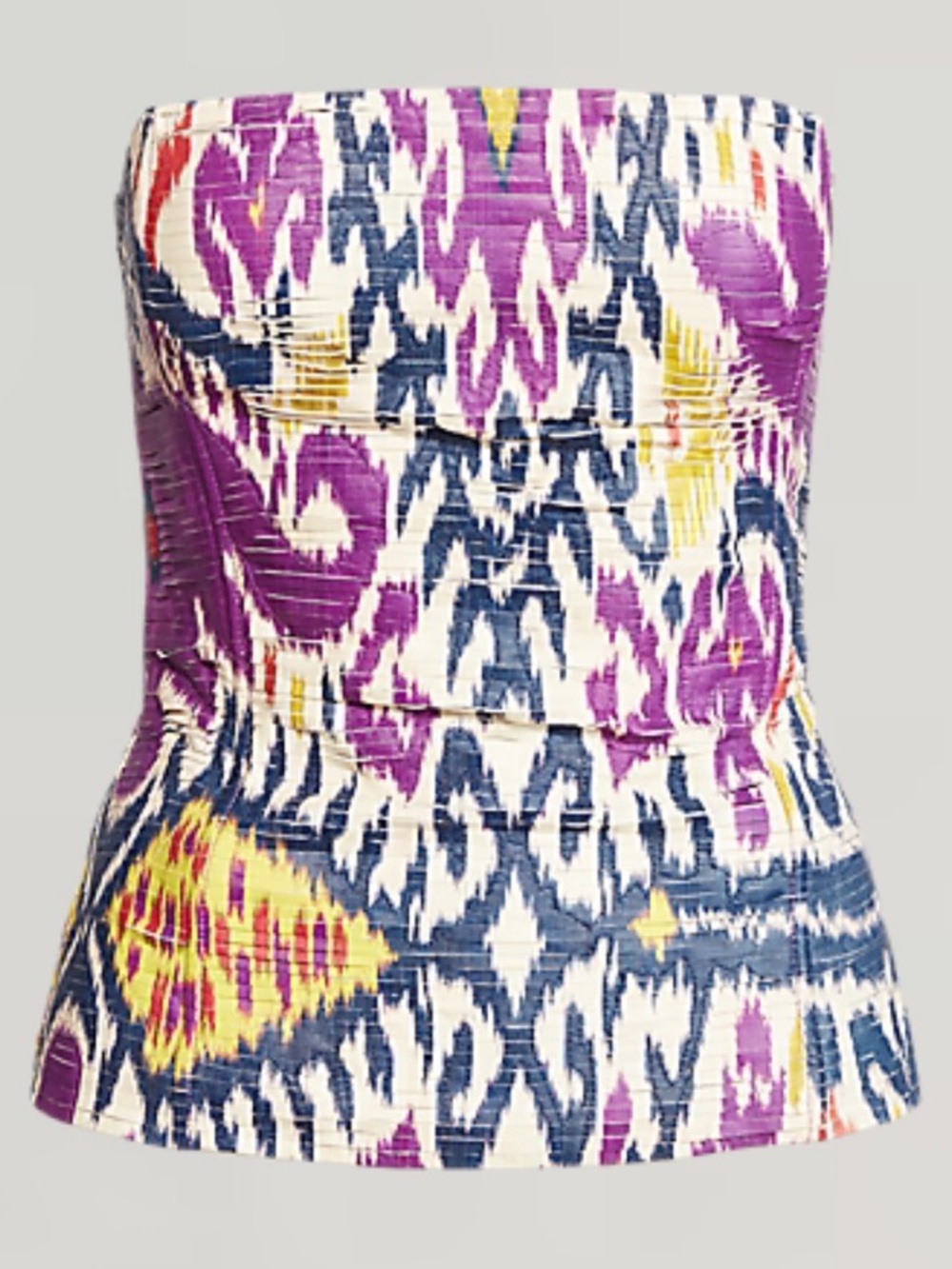 Ralph Lauren Purple Label Esteri Ikat-Print Nappa Leather Bustier - Picture 2 of 10